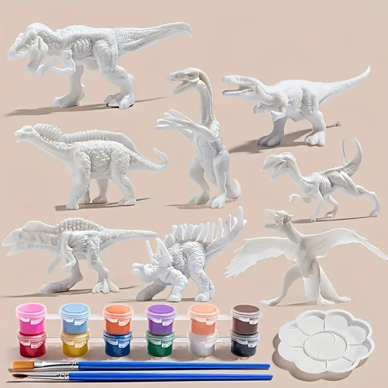 6pcs/8pcs, DIY Coloring Dinosa - Puzzle Blank White ulasan dan harga