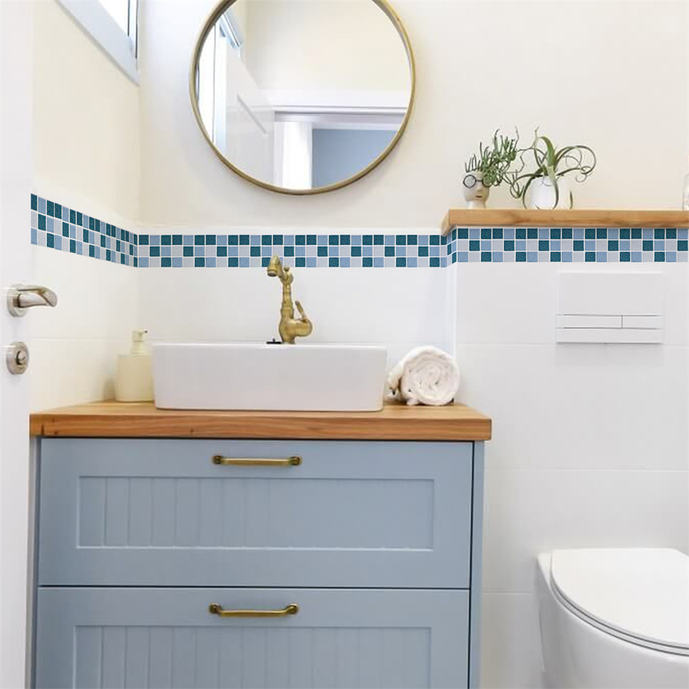 Blue Mosaic Self-Adhesive Base - Ceramic Tile Blank ulasan dan harga