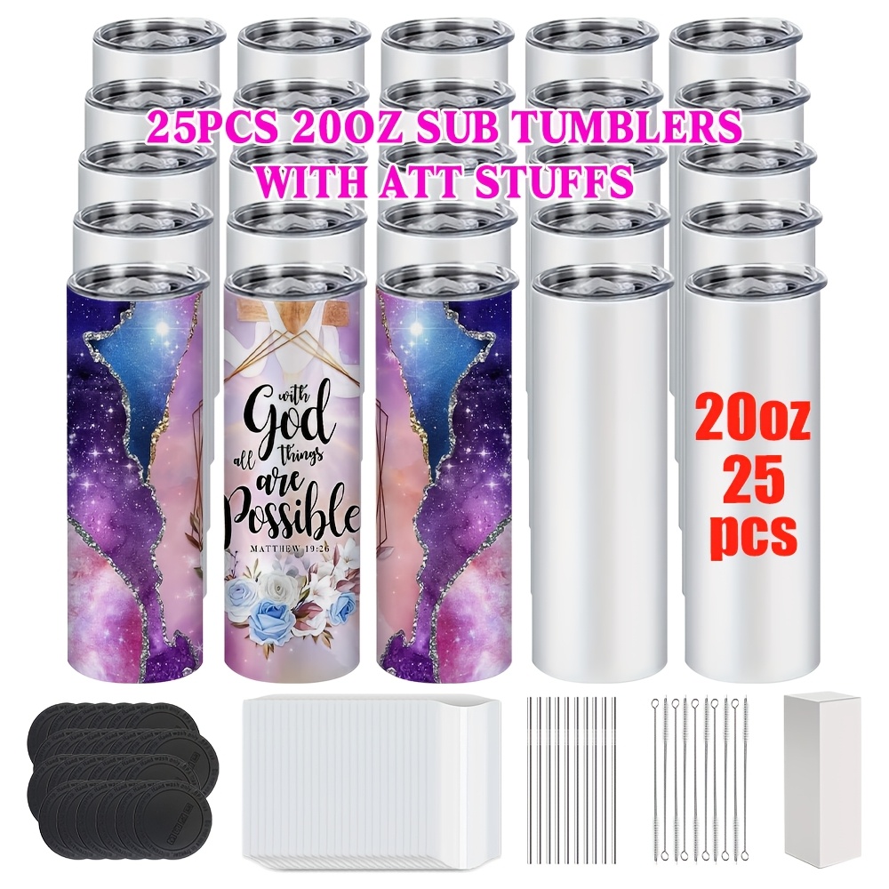 50/25/10 Pack Sublimation Tumb - Tumbler 20Oz White ulasan dan harga