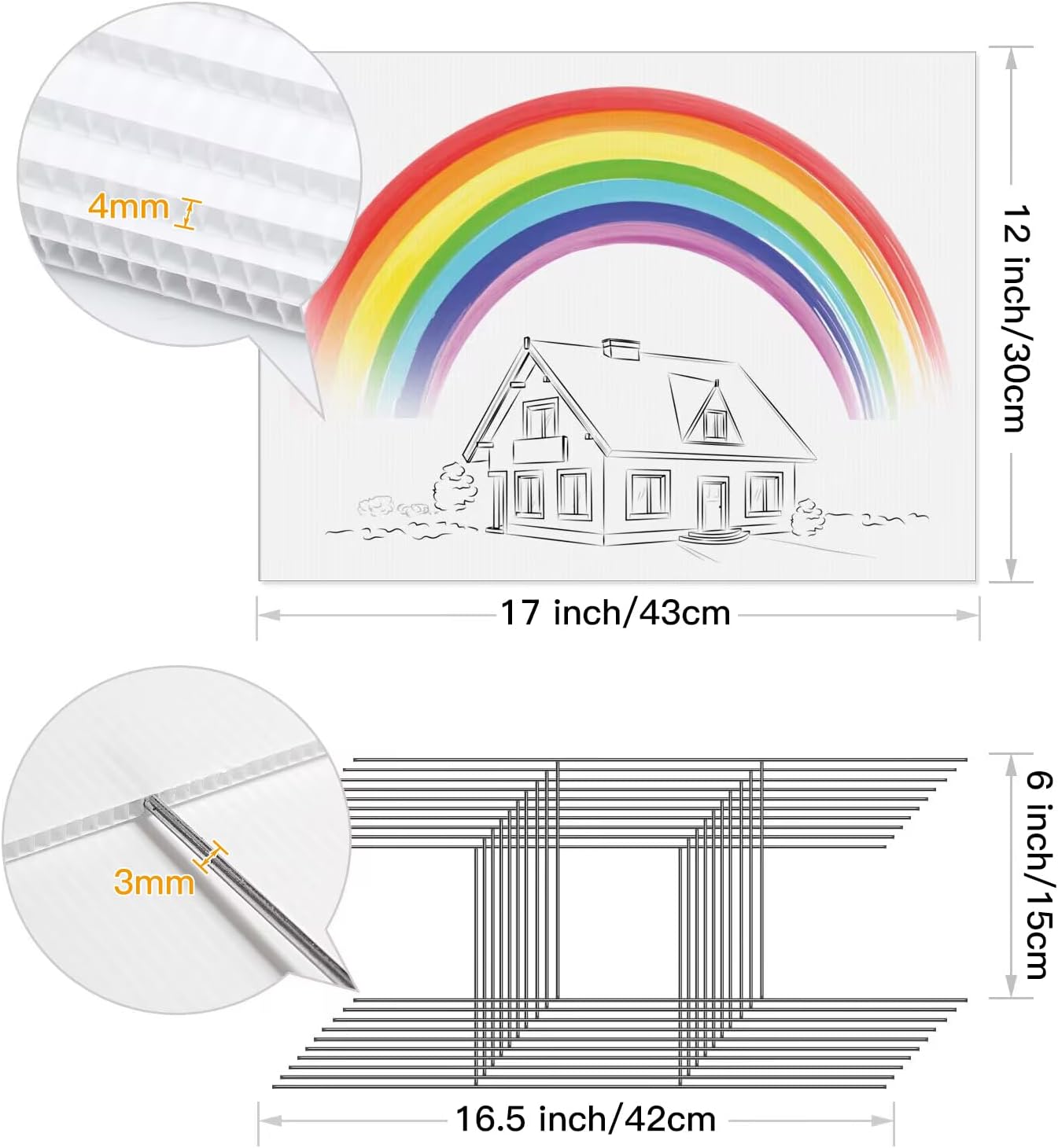 22Pcs Blank Yard Signs with St - Yard Sign Blank ulasan dan harga