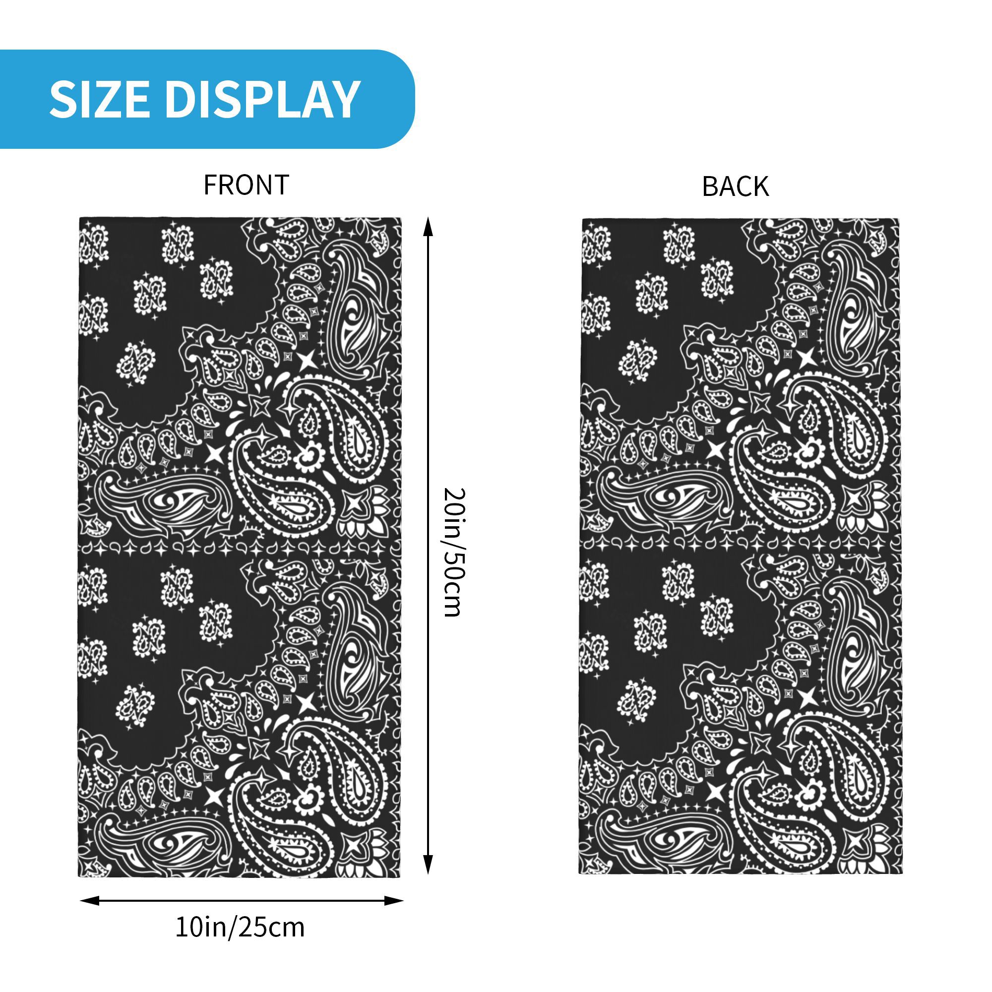 Custom Black And White Paisley - Bandana Blank White ulasan dan harga
