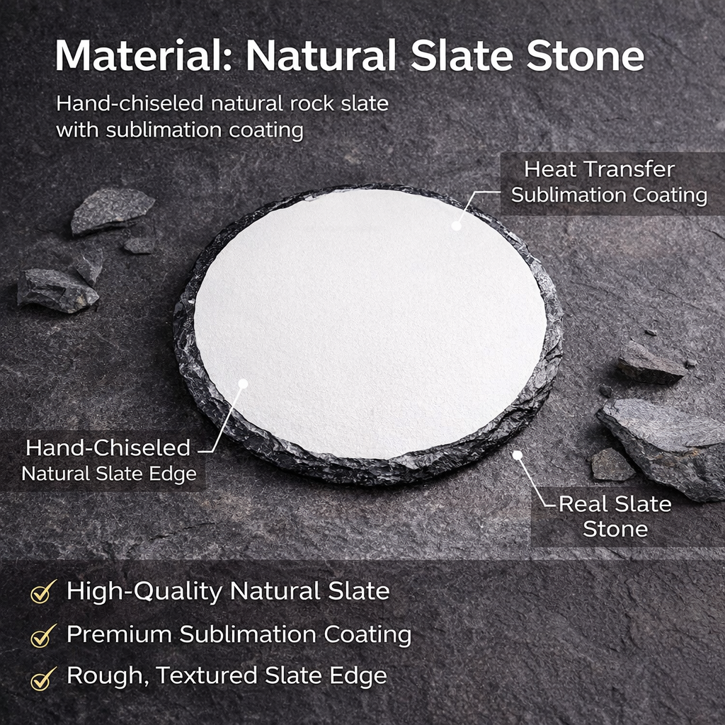 Round Sublimation Slate Coaste - Coaster Sublimation Blank ulasan dan harga