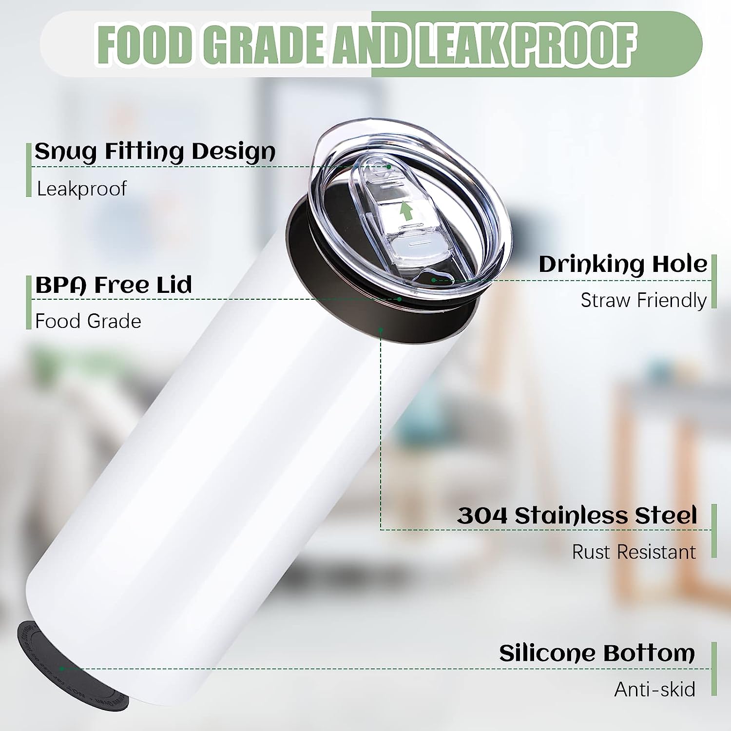 HTVRONT 8pcs Stainless 20 OZ S - Sublimation Mug White ulasan dan harga