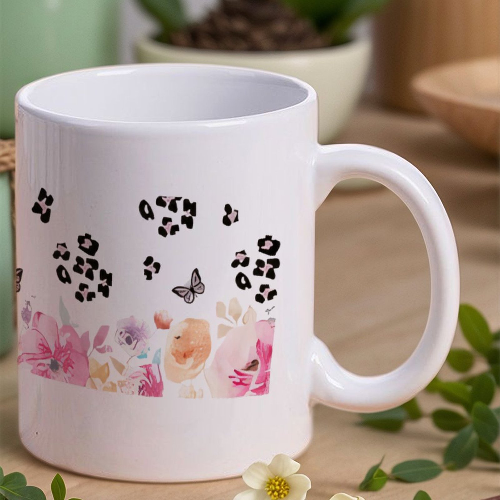 A Watercolor Painting Of Flowe - Sublimation Mug White ulasan dan harga