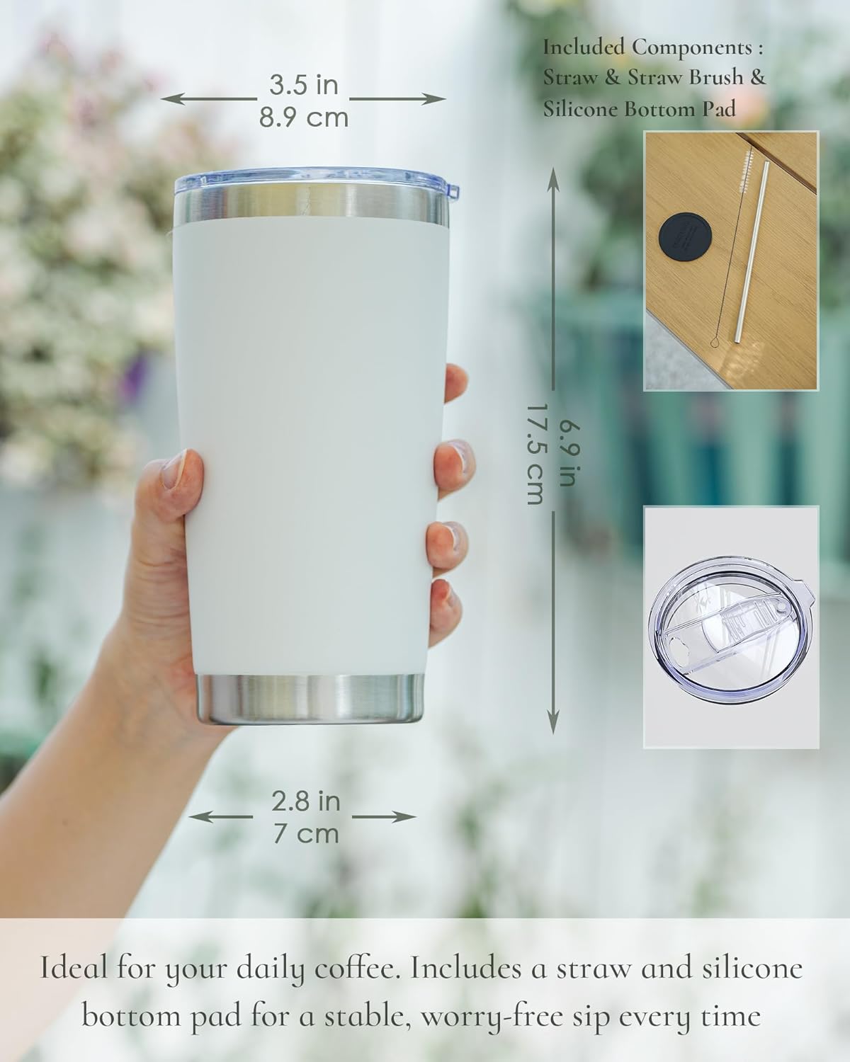 20oz Leakproof Travel Coffee T - Tumbler 20Oz White ulasan dan harga