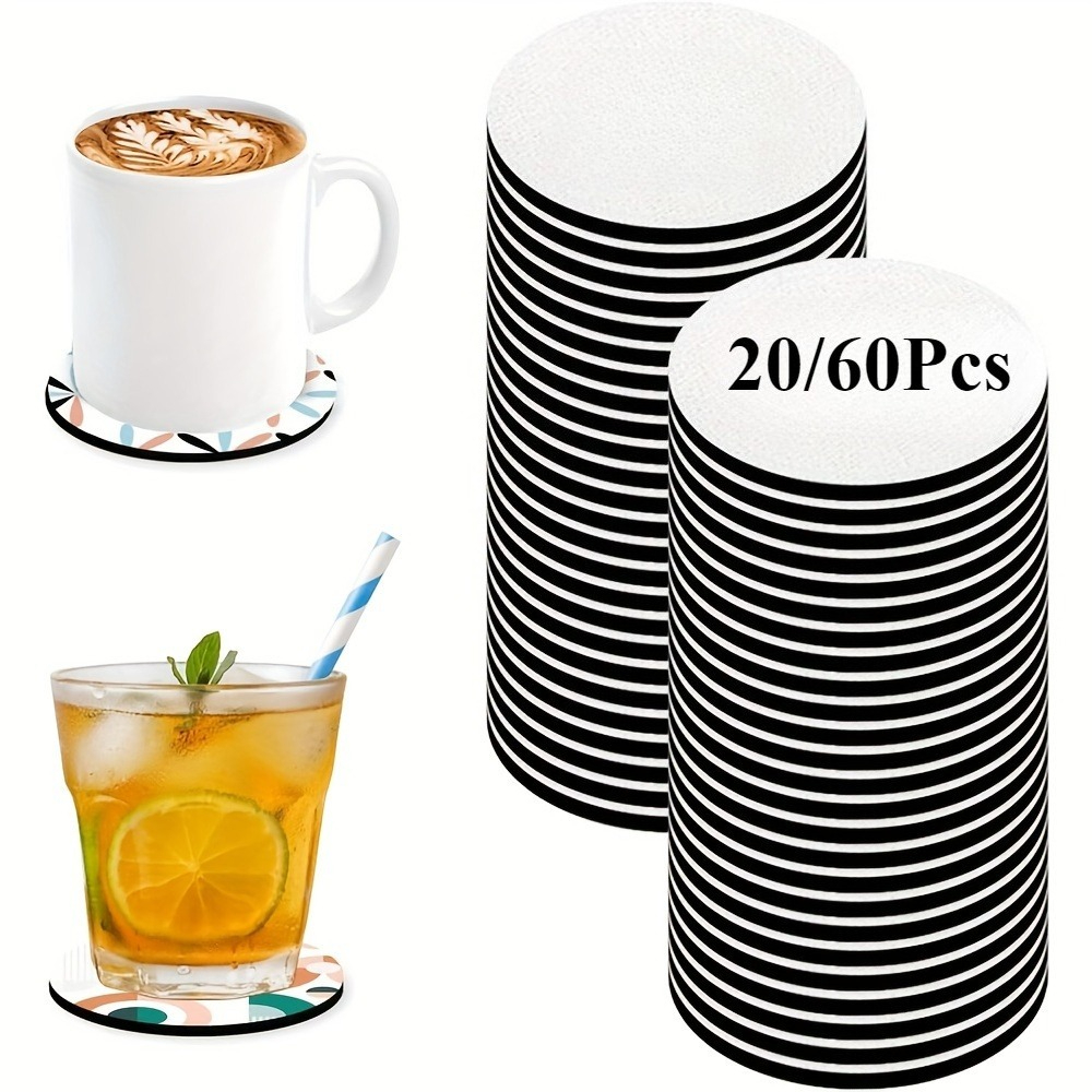 20/60pcs Coasters, Blank Heat- - Coaster Sublimation Blank ulasan dan harga
