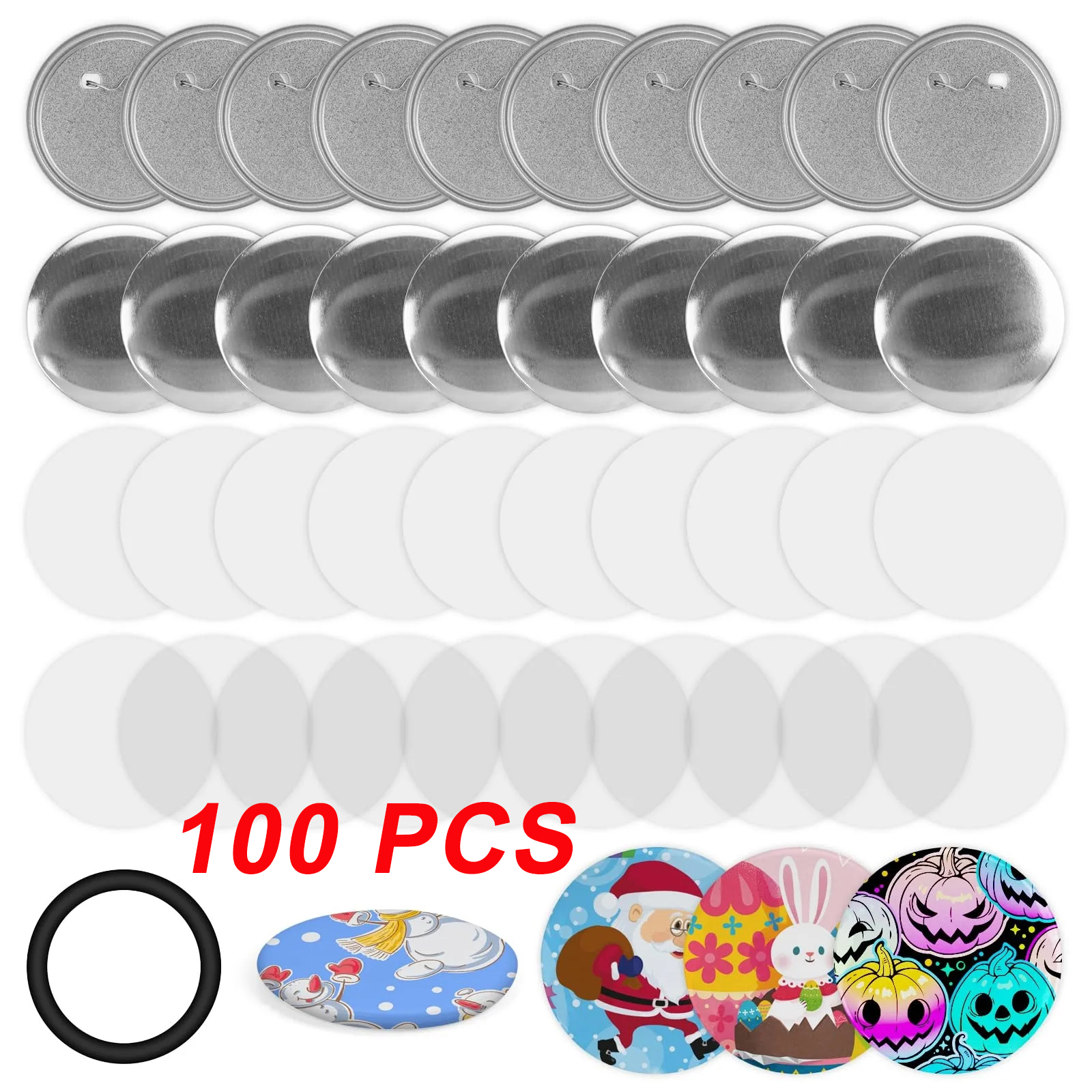 100PCS Blank Button Making Sup - Button Badge Blank ulasan dan harga