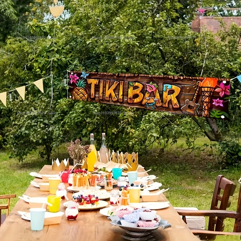 Tiki Bar Banner Tropical Hawai - Yard Sign Blank ulasan dan harga